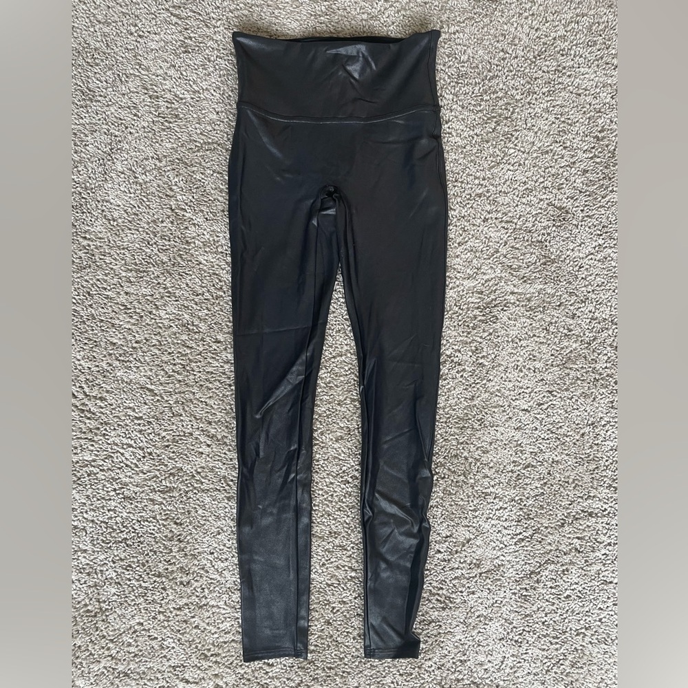 SPANX Metallic Faux Leather Leggings